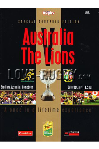 2001 Australia v British and Irish Lions  Rugby Programme
